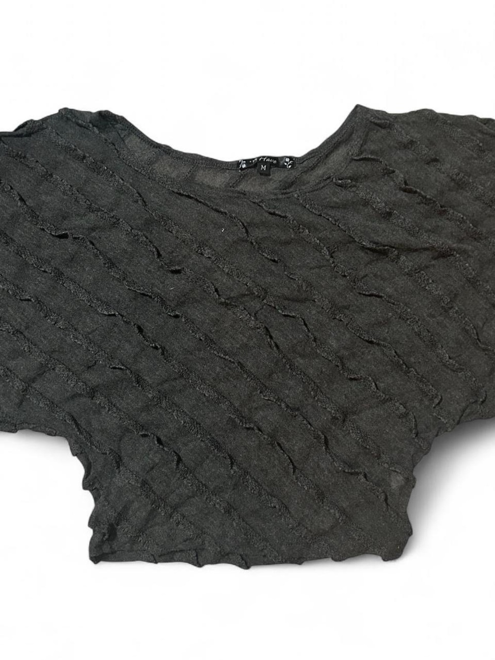 Textured Black Charcoal/Dark Grey Top